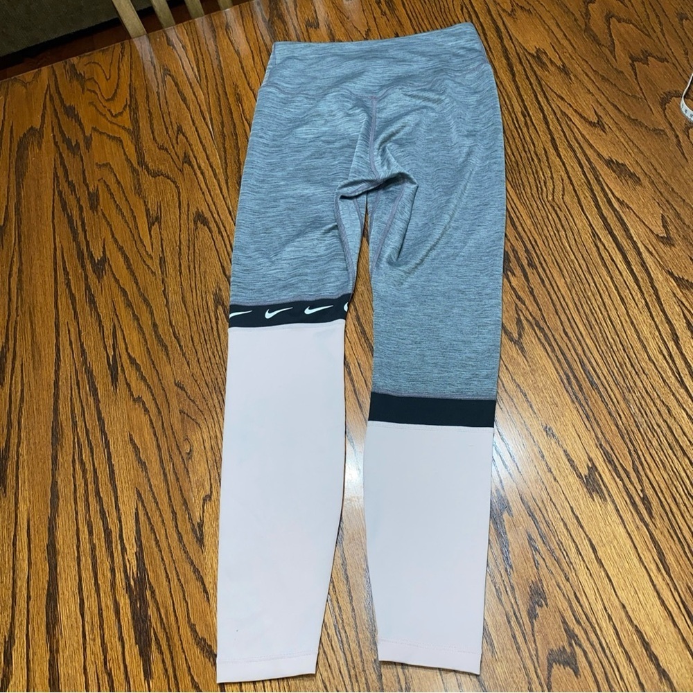 Nike Womens The One 7/8 Training Tights S Pink Gray Black Gym Casual Leggings - Picture 2 of 11